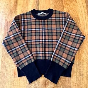 🖤 Zara Plaid Cropped Sweater – Size S